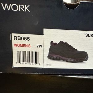 Reebok Work Sublite Cushion Work, Women's, Black/Plum, Comp Toe, SD Athletic